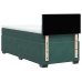 Cama box spring con colchón terciopelo verde oscuro 80x200 cm