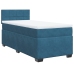 Cama box spring con colchón terciopelo azul oscuro 80x200 cm