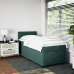 Cama box spring con colchón terciopelo verde oscuro 80x200 cm