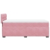 Cama box spring con colchón terciopelo rosa 80x200 cm