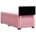 Cama box spring con colchón terciopelo rosa 80x200 cm