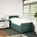 Cama box spring con colchón terciopelo verde oscuro 80x200 cm