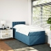 Cama box spring con colchón terciopelo azul oscuro 80x200 cm