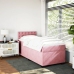 Cama box spring con colchón terciopelo rosa 80x200 cm