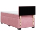 Cama box spring con colchón terciopelo rosa 80x200 cm