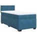 Cama box spring con colchón terciopelo azul oscuro 90x190 cm