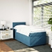 Cama box spring con colchón terciopelo azul oscuro 90x190 cm