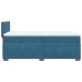 Cama box spring con colchón terciopelo azul oscuro 90x190 cm