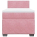 Cama box spring con colchón terciopelo rosa 90x190 cm