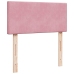 Cama box spring con colchón terciopelo rosa 90x190 cm