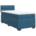 Cama box spring con colchón terciopelo azul oscuro 90x190 cm