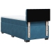 Cama box spring con colchón terciopelo azul oscuro 90x190 cm