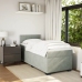 Cama box spring con colchón terciopelo gris claro 90x190 cm