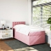 Cama box spring con colchón terciopelo rosa 90x200 cm