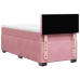 Cama box spring con colchón terciopelo rosa 90x200 cm