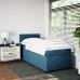 Cama box spring con colchón terciopelo azul oscuro 90x200 cm