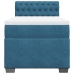 Cama box spring con colchón terciopelo azul oscuro 90x200 cm