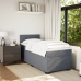Cama box spring con colchón terciopelo gris oscuro 100x200 cm