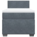 Cama box spring con colchón terciopelo gris oscuro 100x200 cm