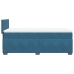 Cama box spring con colchón terciopelo azul oscuro 100x200 cm