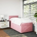 Cama box spring con colchón terciopelo rosa 100x200 cm