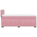 Cama box spring con colchón terciopelo rosa 100x200 cm