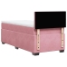 Cama box spring con colchón terciopelo rosa 100x200 cm