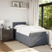 Cama box spring con colchón terciopelo gris oscuro 100x200 cm