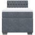 Cama box spring con colchón terciopelo gris oscuro 100x200 cm