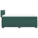 Cama box spring con colchón terciopelo verde oscuro 100x200 cm