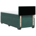 Cama box spring con colchón terciopelo verde oscuro 100x200 cm