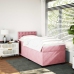 Cama box spring con colchón terciopelo rosa 100x200 cm