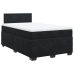 Cama box spring con colchón terciopelo negro 120x190 cm