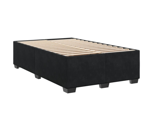 Cama box spring con colchón terciopelo negro 120x190 cm