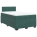 Cama box spring con colchón terciopelo verde oscuro 120x190 cm