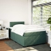 Cama box spring con colchón terciopelo verde oscuro 120x190 cm