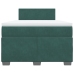 Cama box spring con colchón terciopelo verde oscuro 120x190 cm