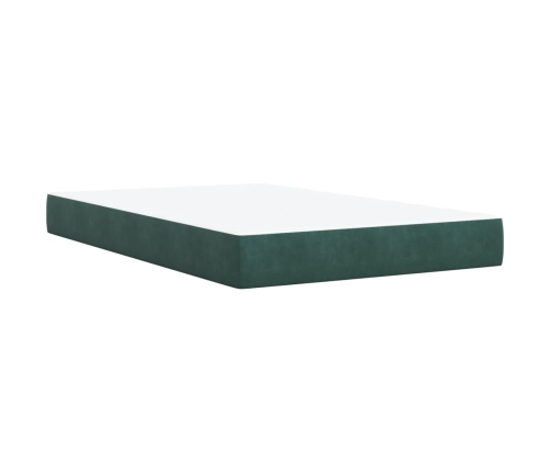 Cama box spring con colchón terciopelo verde oscuro 120x190 cm