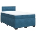 Cama box spring con colchón terciopelo azul oscuro 120x190 cm