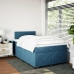 Cama box spring con colchón terciopelo azul oscuro 120x190 cm