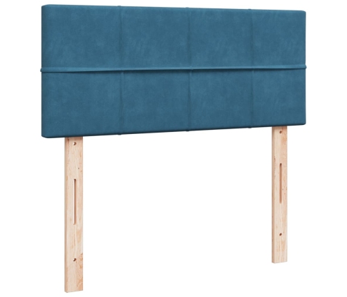 Cama box spring con colchón terciopelo azul oscuro 120x190 cm