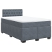 Cama box spring con colchón terciopelo gris oscuro 120x190 cm