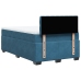 Cama box spring con colchón terciopelo azul oscuro 120x190 cm