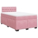 Cama box spring con colchón terciopelo rosa 120x190 cm