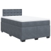 Cama box spring con colchón terciopelo gris oscuro 120x190 cm