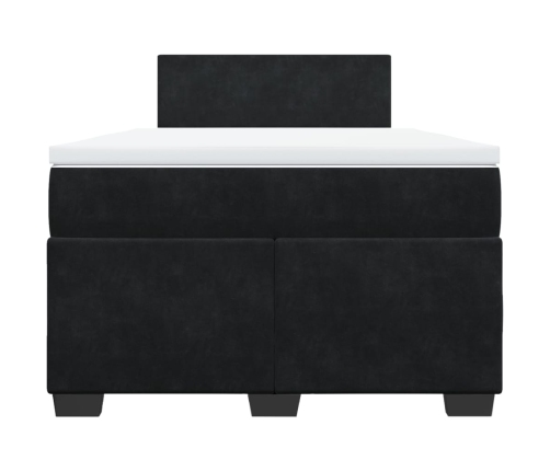 Cama box spring con colchón terciopelo negro 120x200 cm