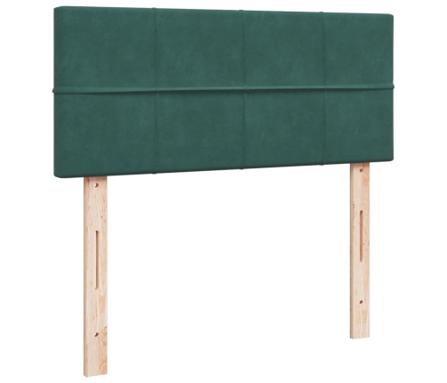 Cama box spring con colchón terciopelo verde oscuro 120x200 cm