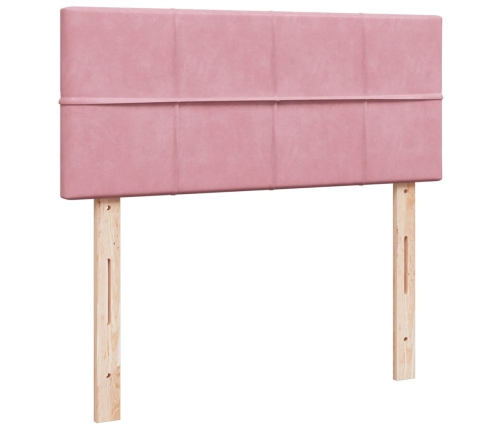 Cama box spring con colchón terciopelo rosa 120x200 cm