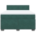 Cama box spring con colchón terciopelo verde oscuro 140x190 cm