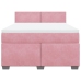 Cama box spring con colchón terciopelo rosa 140x190 cm